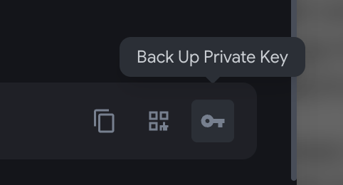 Back Up Private Key control in the Starchild Agent Wallet